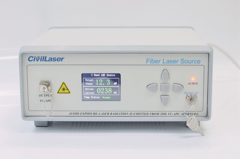50mW SM Optic Fiber Laser Source C-Band ASE Broadband Light Source ASE-C-50-T-SM-B Desktop Type